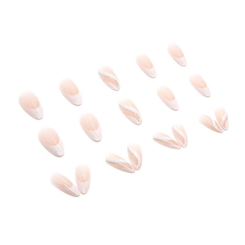 Elegant Stiletto Nail Art Set with Glitter Accents Kalsten