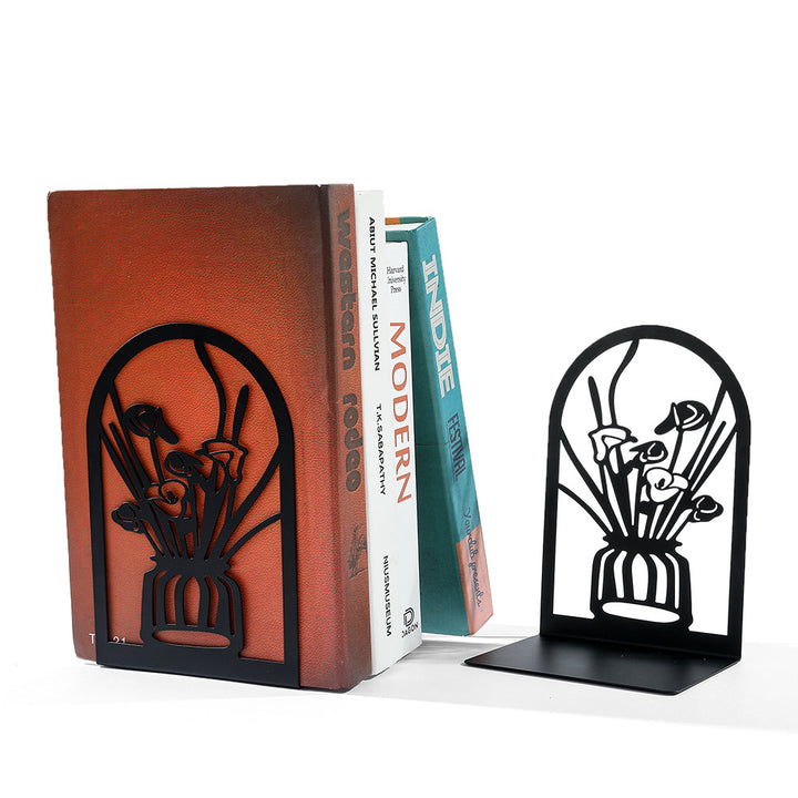 Decorative Floral Metal Bookends