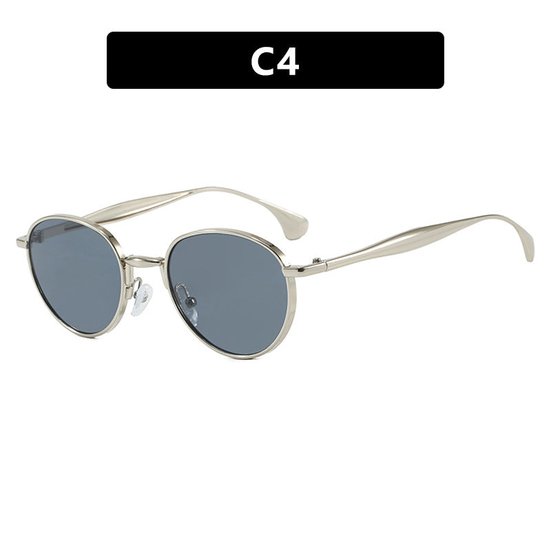 Women's round sunglasses with elegant metal frame and UV protection Kalsten