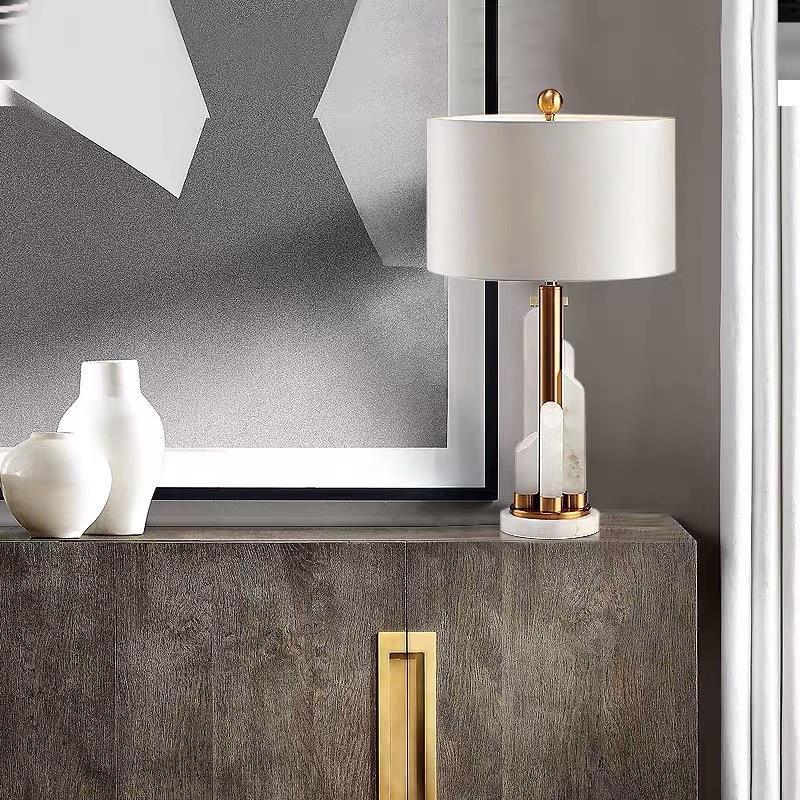 Modern Decorative Table Lamp with Elegant Stone Base