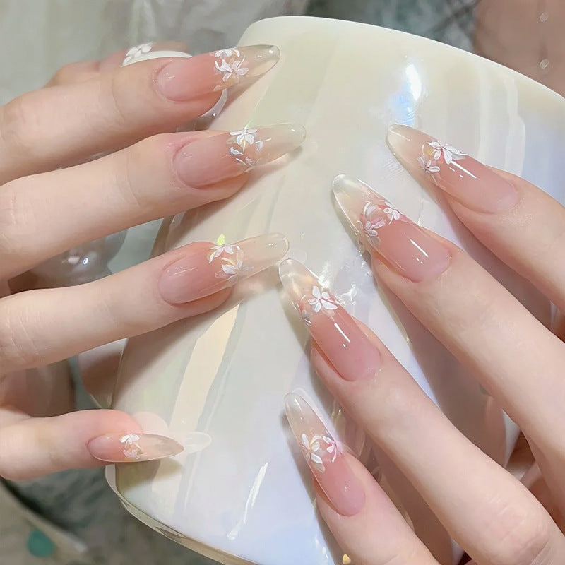 Elegant Gel Press-On Nails with Rhinestone and Glitter Accents Kalsten