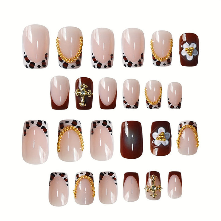 Decorative Floral Press-On Nail Set Kalsten