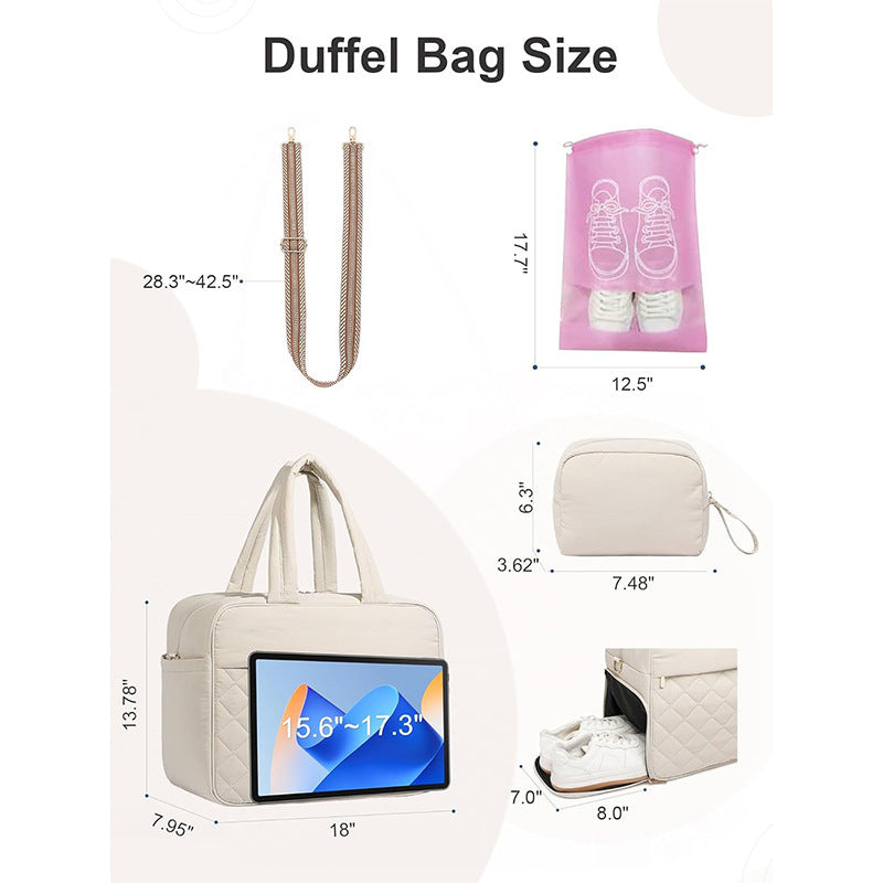 Quilted Multi-Functional Sports Duffle Bag Kalsten