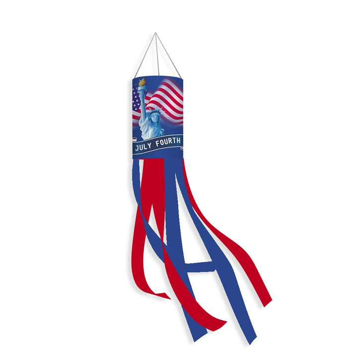 Unisex nan patriotic American flag windsock with long trailing streamers and reinforced hanging loop Kalsten
