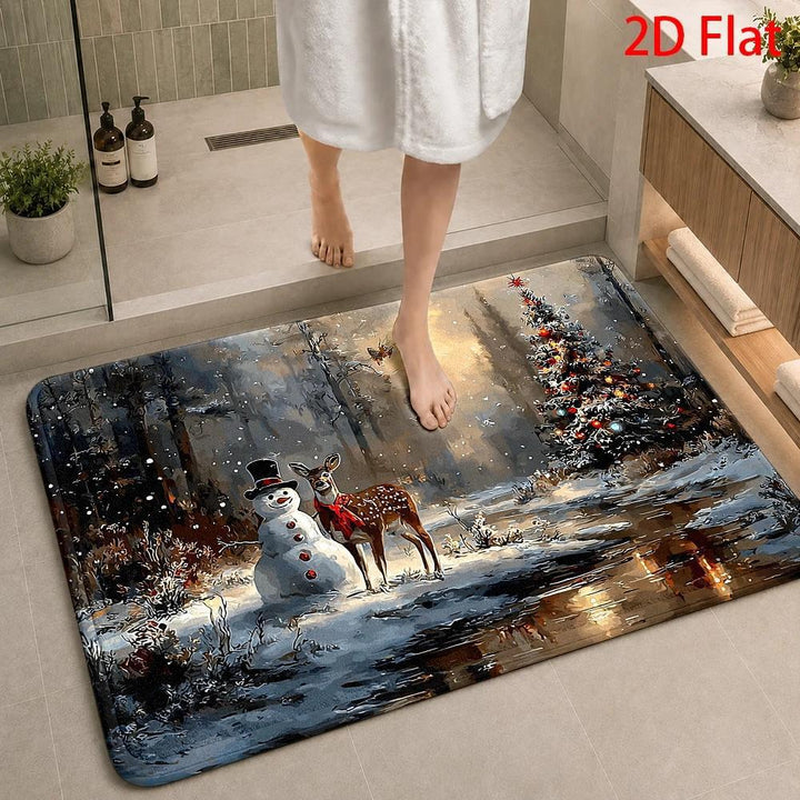 Festive Christmas Themed Area Mat Decor