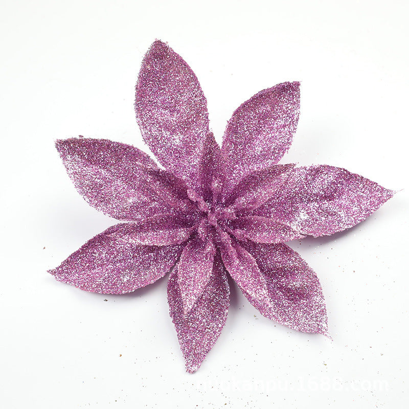Glittering Poinsettia Flower Ornaments Kalsten