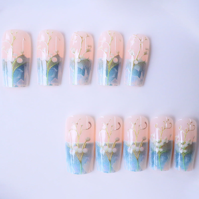 Decorative Flower French Nails Kalsten