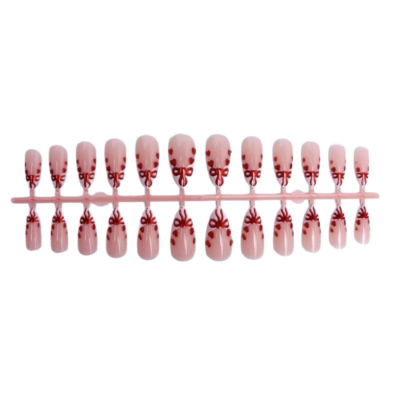 Premium Artificial Nails Set with Decorative Bows Kalsten