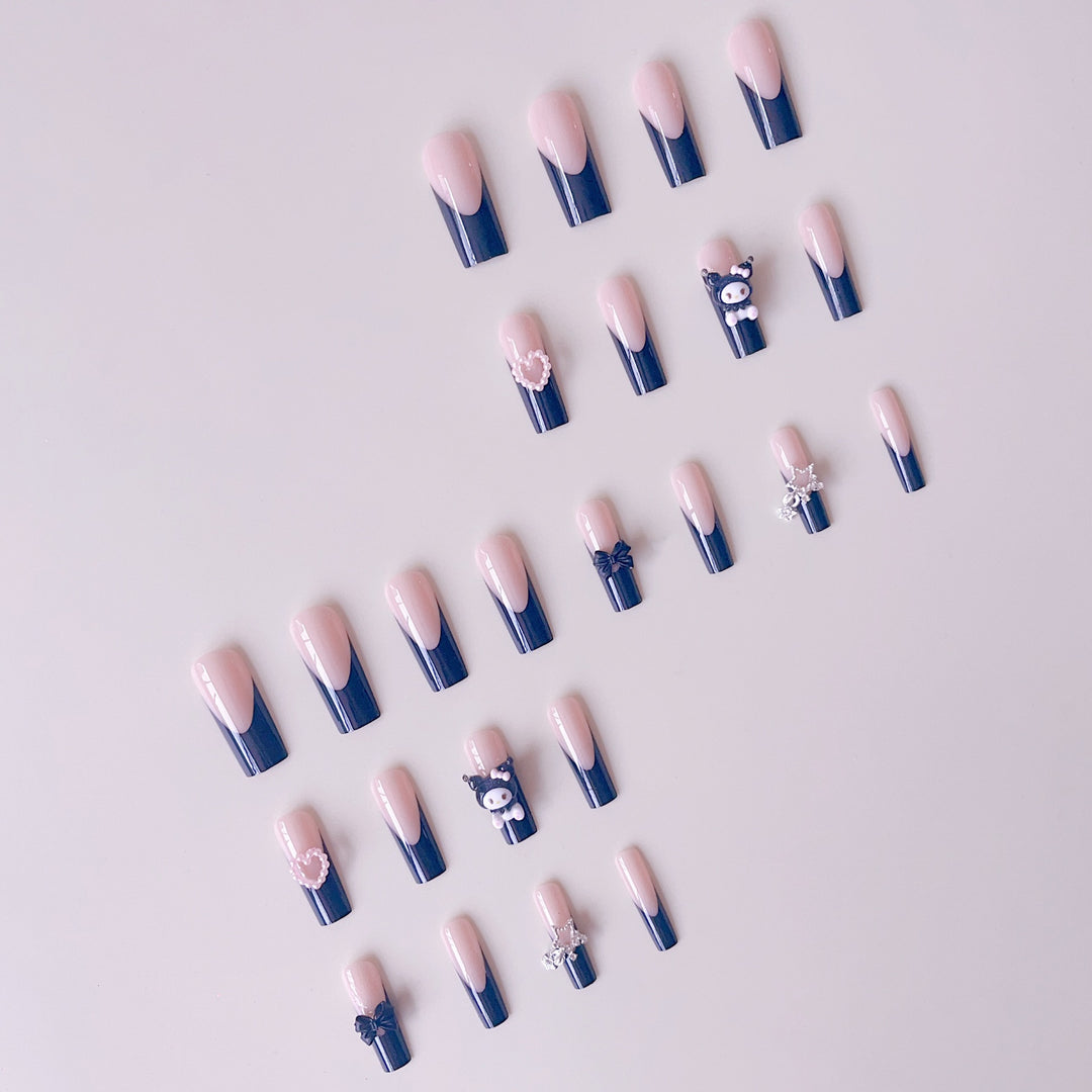 Artificial nail set with playful 3D designs Kalsten
