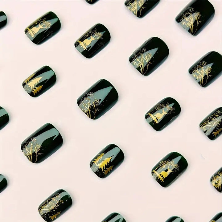 Artistic Winter-Themed Nail Art