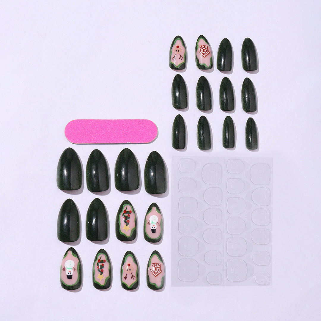 Creative nail set with festive Christmas motifs and shine Kalsten