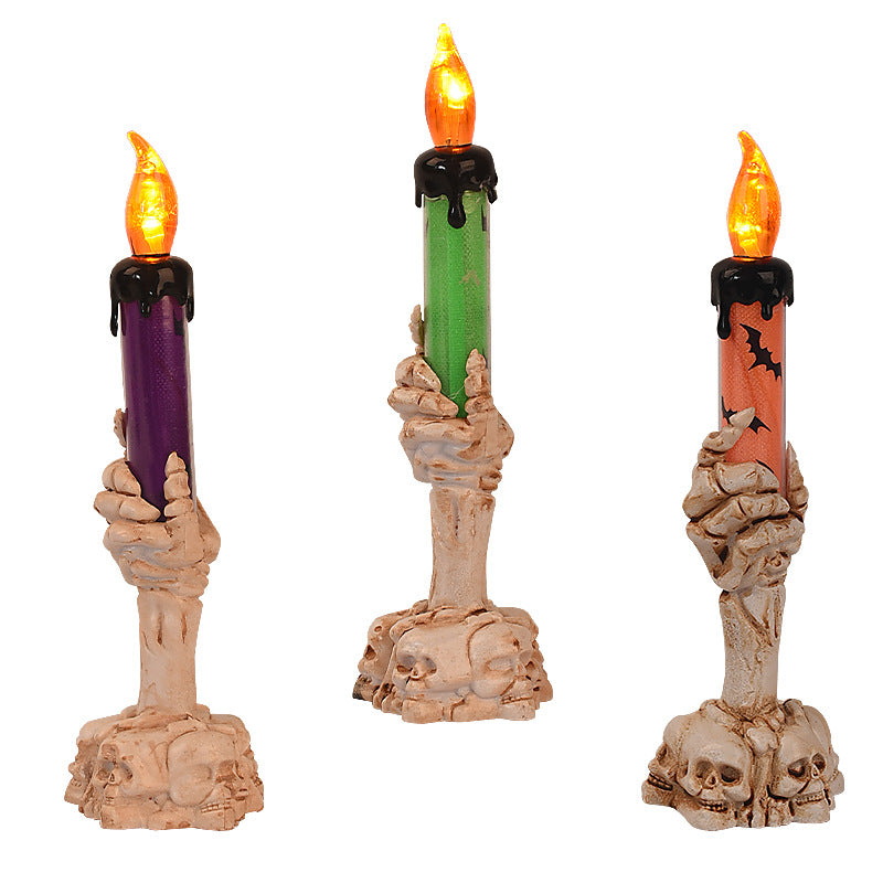 Spooky Candle Holder with Skeleton Hand Base Kalsten
