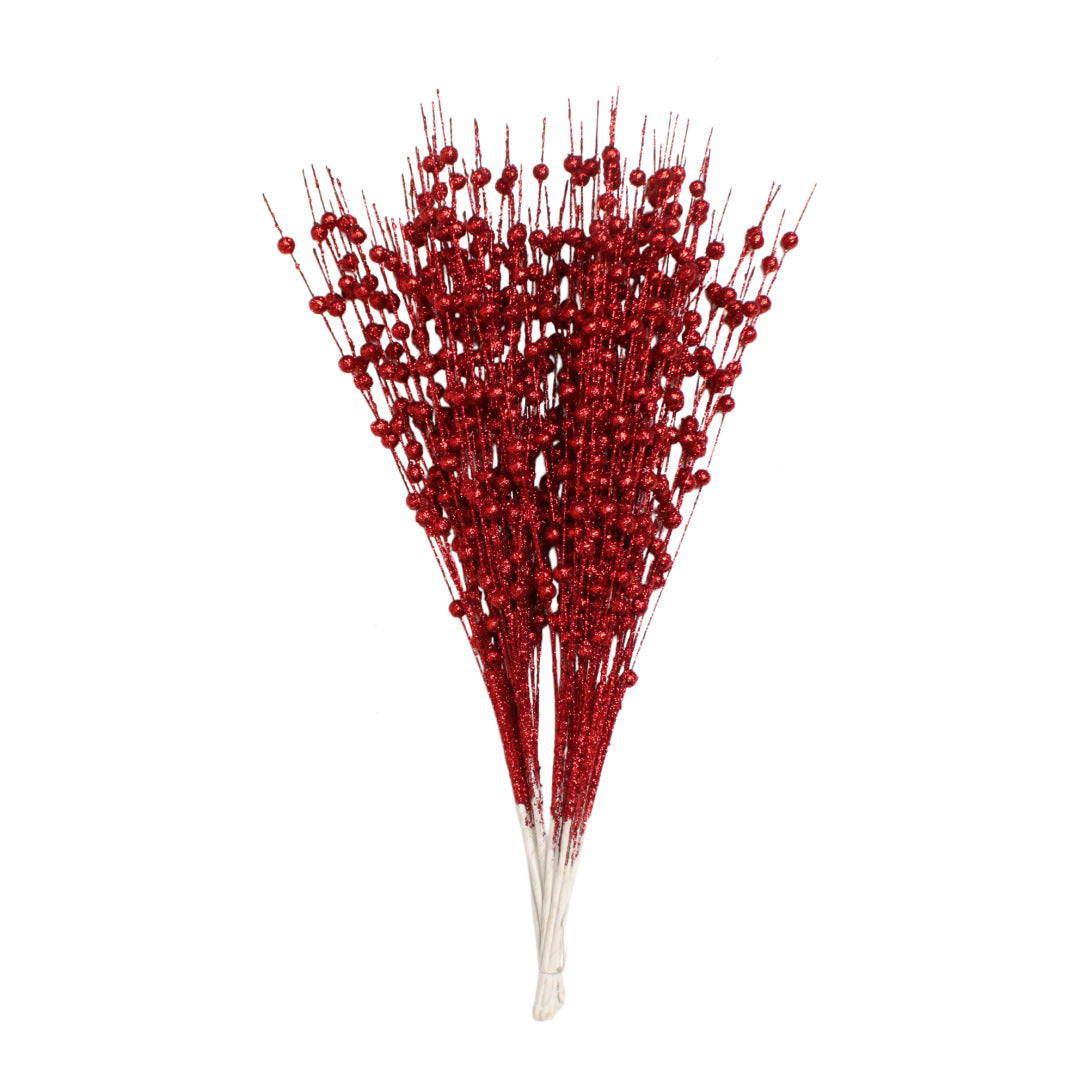 Unisex decorative deco branch with star and berry appliqués, flexible branch structure Kalsten