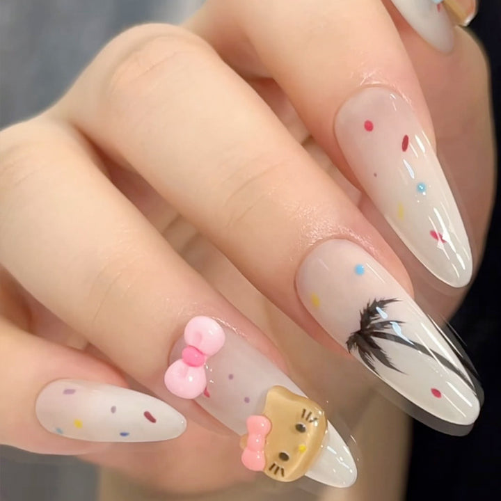 Stylish Press-On Nail Set with Artistic Leopard Design Kalsten