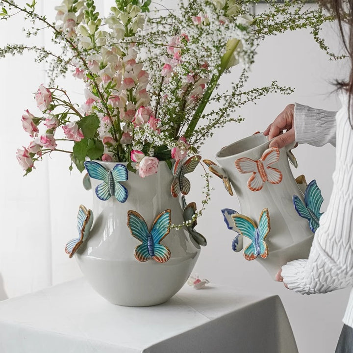 Decorative flower vase with butterflies Kalsten