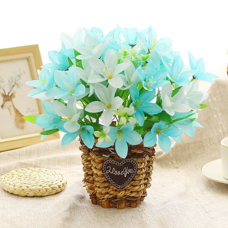 Artificial Floral Arrangement in Woven Basket