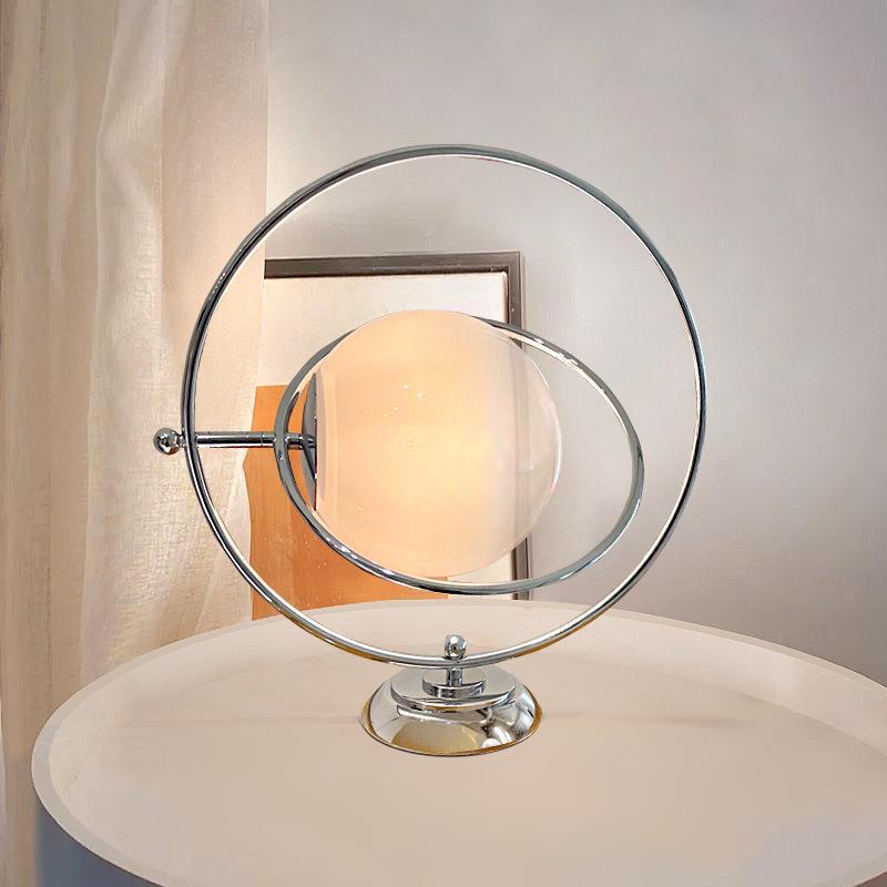Artistic Table Lamp with Dual Circular Design