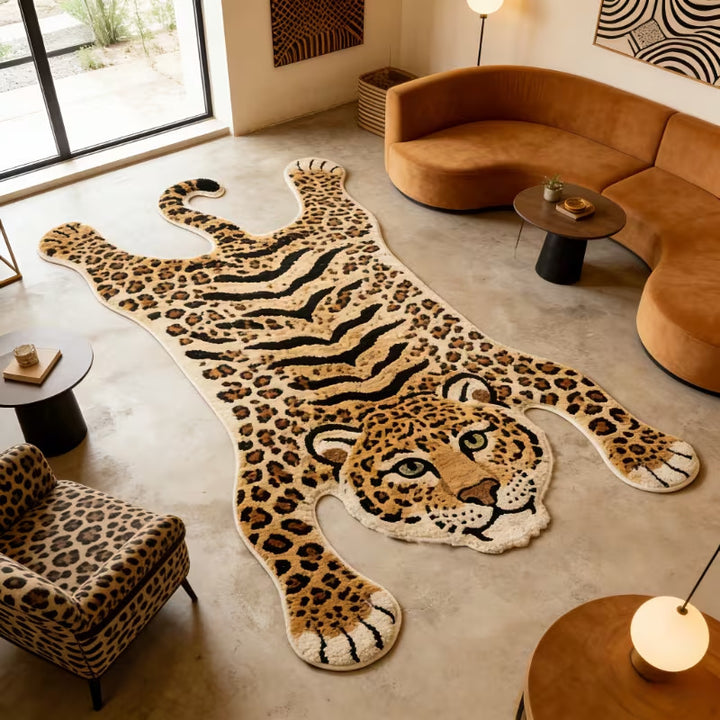 Plush Wolf-Shaped Carpet
