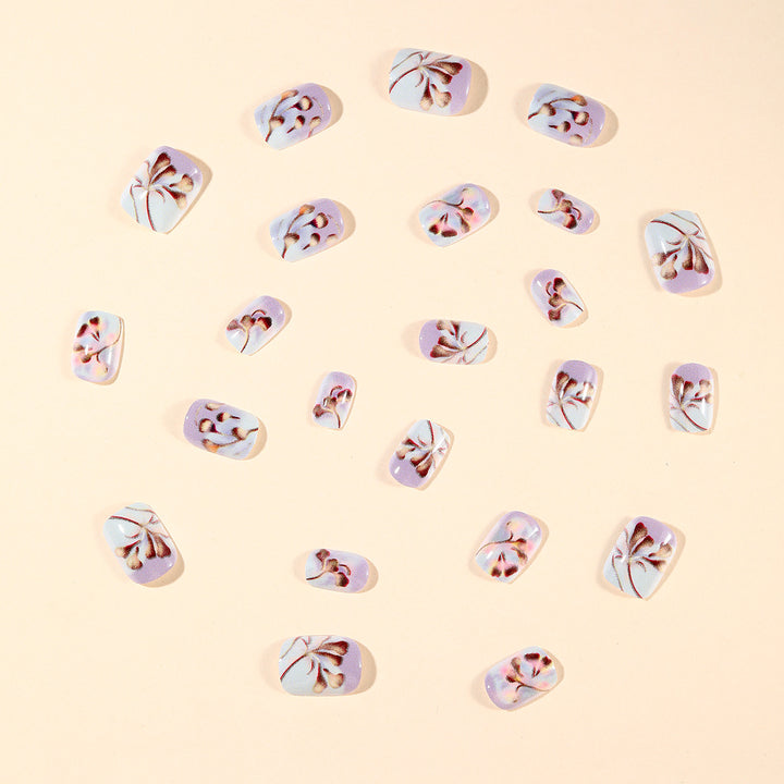 Elegant Floral Gel Nail Art Extensions Kalsten