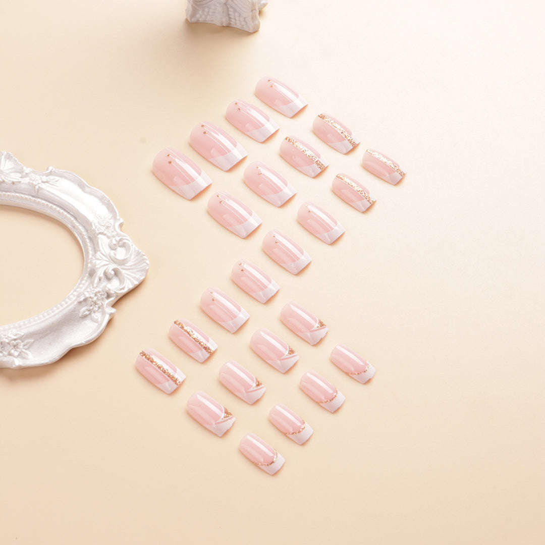 Elegant French Tip Press-On Nail Art Set Kalsten