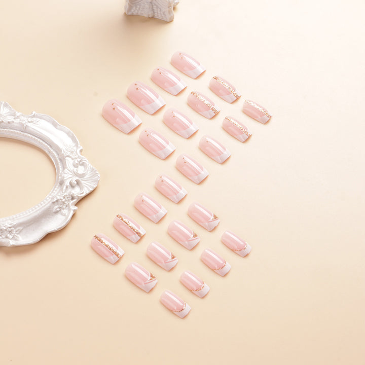 Elegant French Tip Press-On Nail Art Set Kalsten