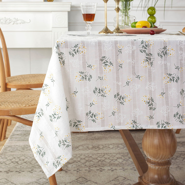 Floral Embroidered Tablecloth