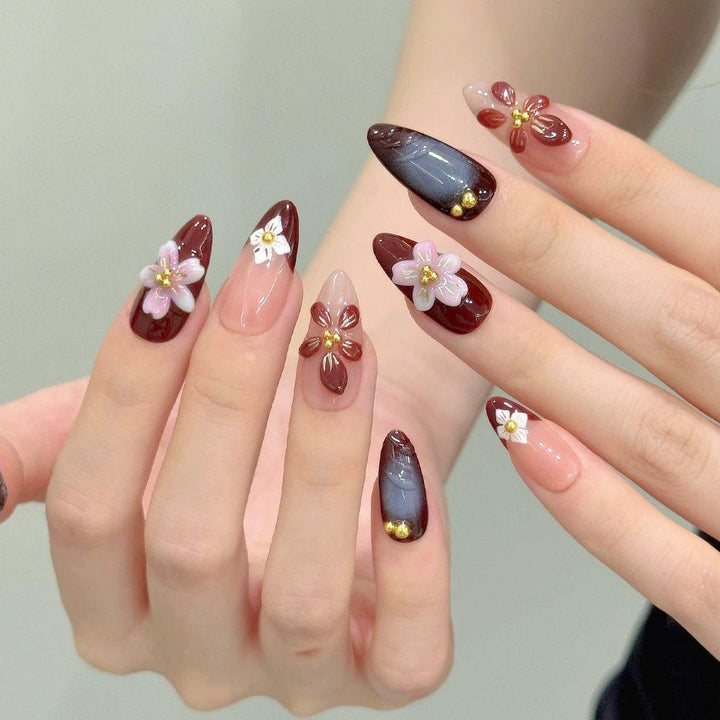 Artistic Floral Tip Nail Enhancements Kalsten