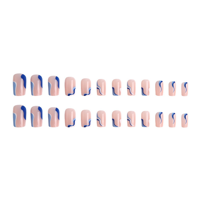 Trendy artificial nails with abstract wave pattern Kalsten