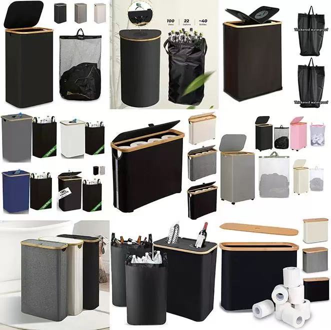Multifunctional laundry storage box with bamboo lid Kalsten