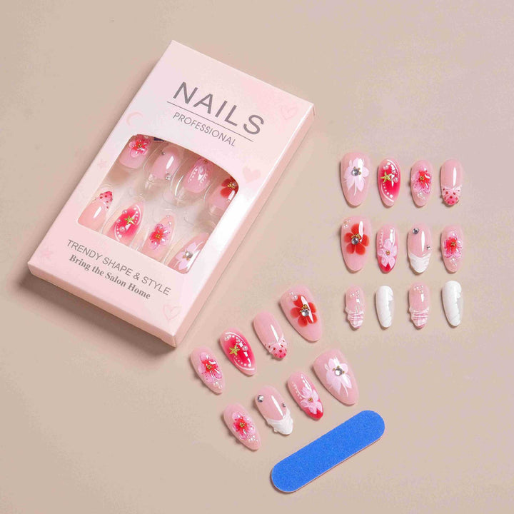 Elegant Floral Design Press-On Nail Set Kalsten