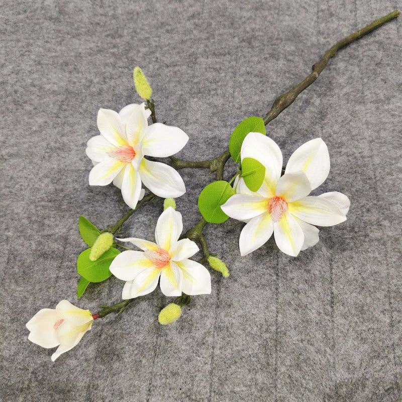 Lifelike Floral Stem with Soft Petals