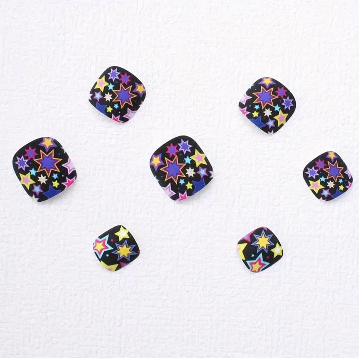Nail art set with colorful star pattern Kalsten