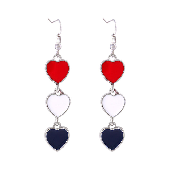 Women's lightweight star earrings with enamel flag design and fishhook Kalsten
