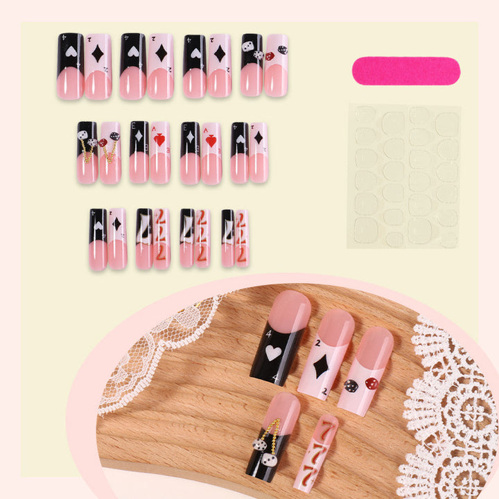 Stylish Playing Card Themed Press-On Nails Kalsten