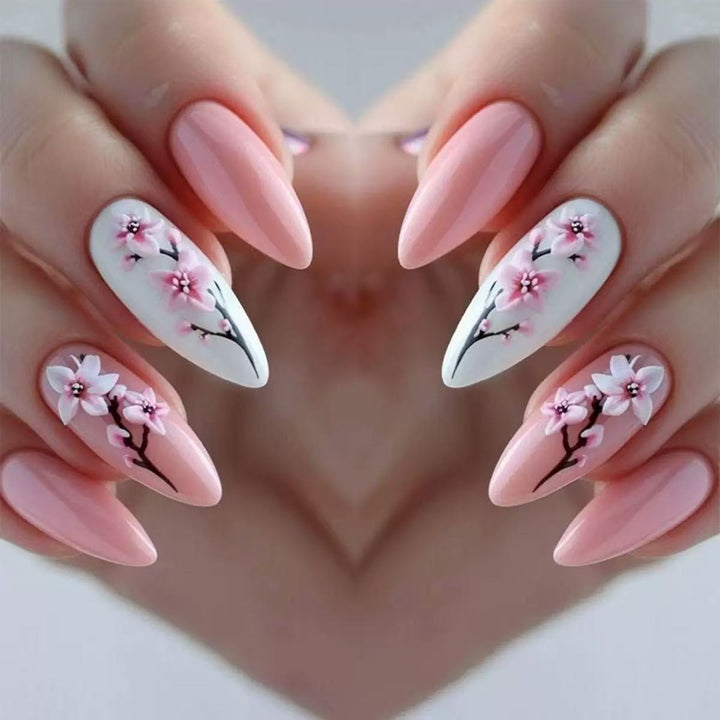 Nail art set with floral 3D decorations Kalsten