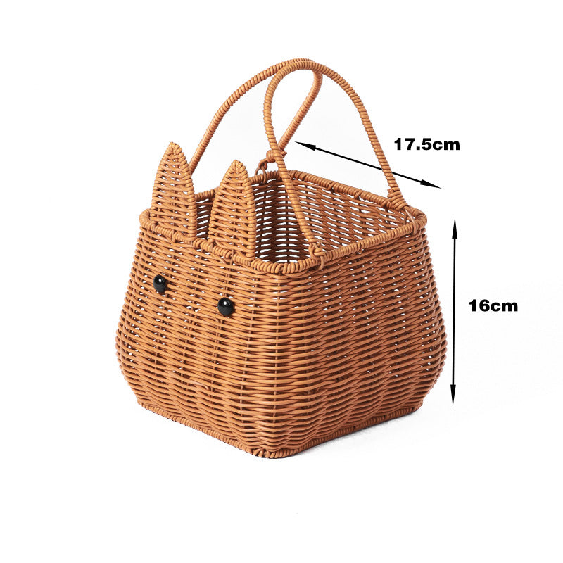 Playful Fish-Shaped Woven Storage Basket Kalsten