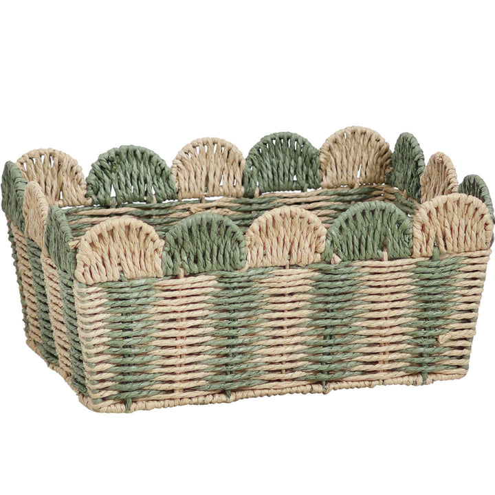 Handcrafted decorative basket with wave edge Kalsten