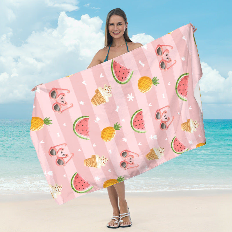 Beach towel with exotic palm pattern and soft microfiber quality Kalsten