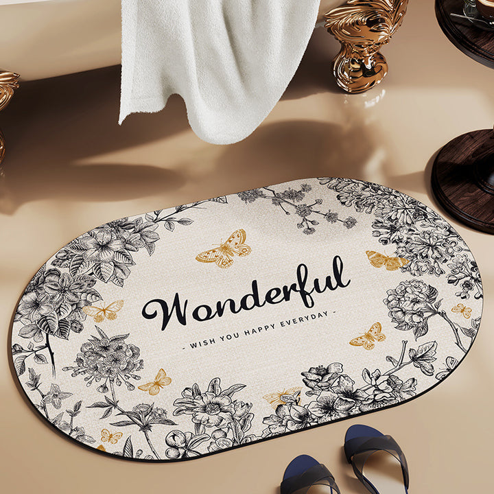Floral Inspirational Bath Mat