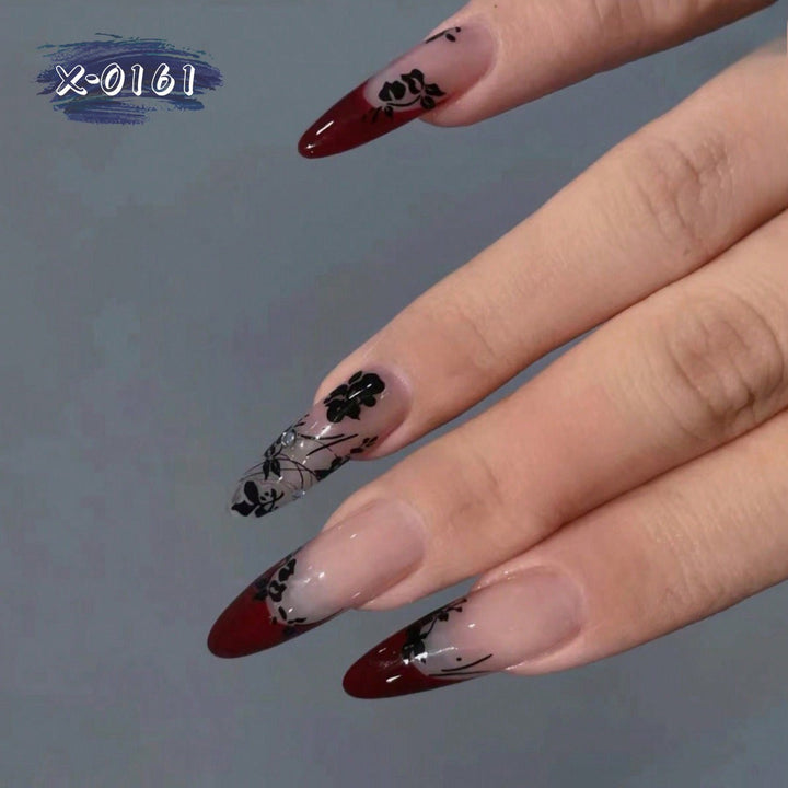 Artistic Floral Stiletto Nail Art