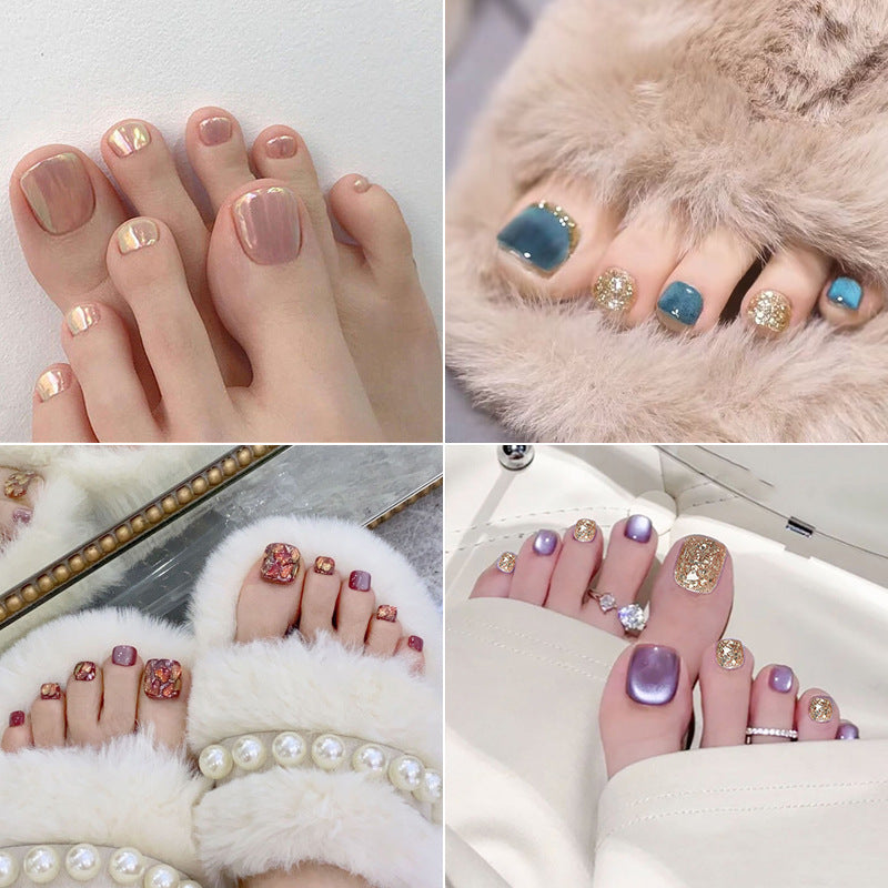 Heart-Embellished Press-On Toe Nails Kalsten