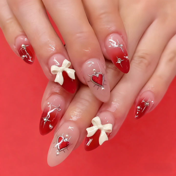 Artistic Heart-Themed Press-On Nails Kalsten