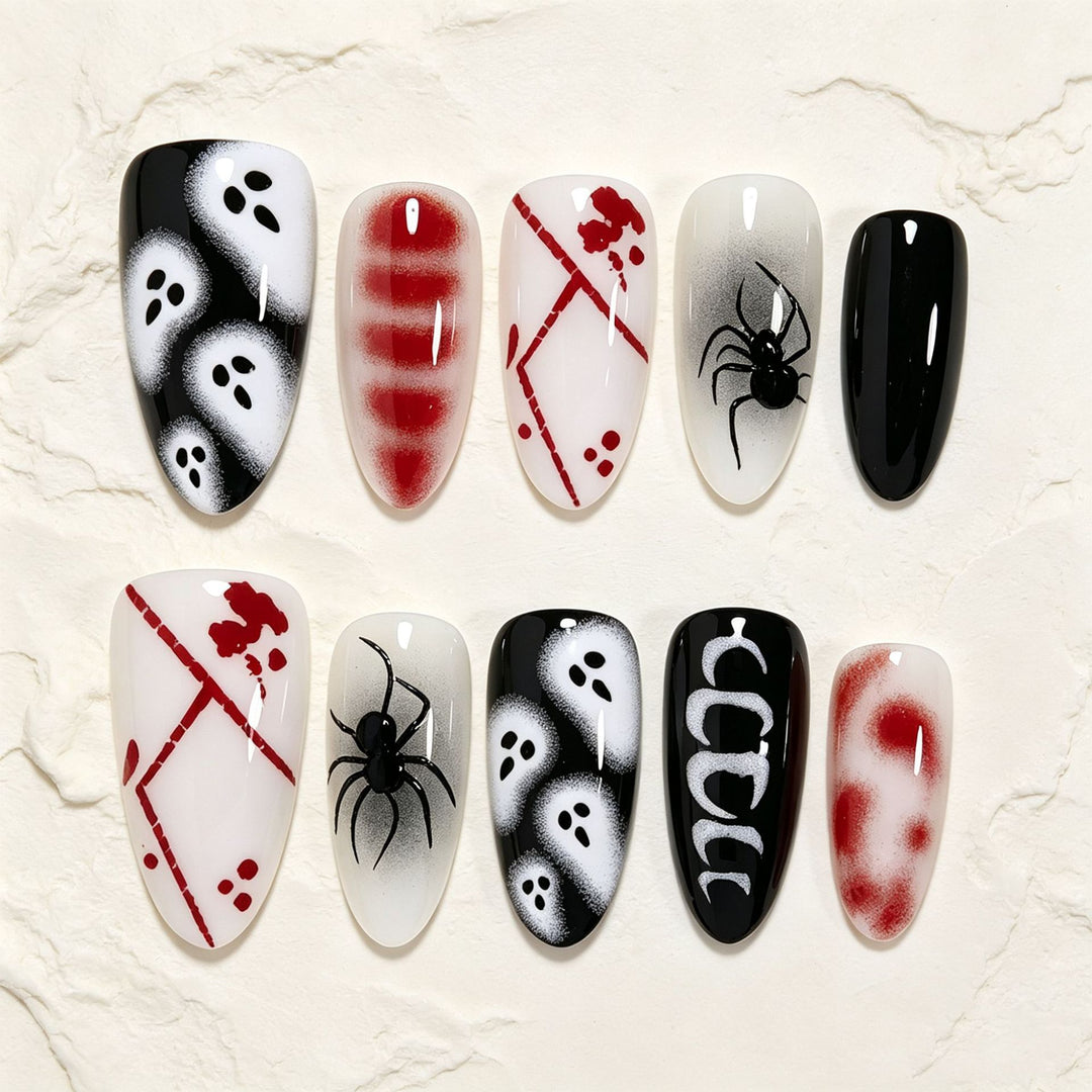 Halloween-Themed Artistic Press-On Nails Kalsten