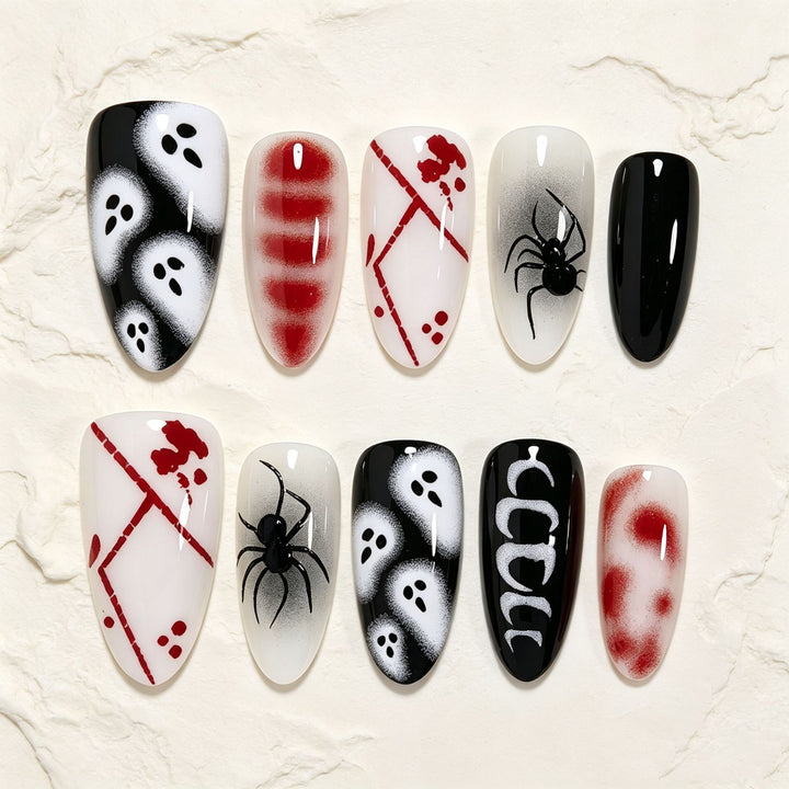 Halloween-Themed Artistic Press-On Nails Kalsten