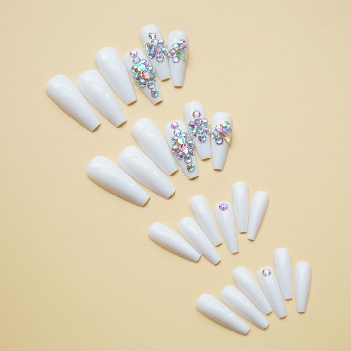 Long Stiletto Press-On Nails with Rhinestone Accents Kalsten