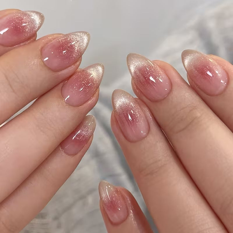 Glittery French Tip Press-On Nails Kalsten