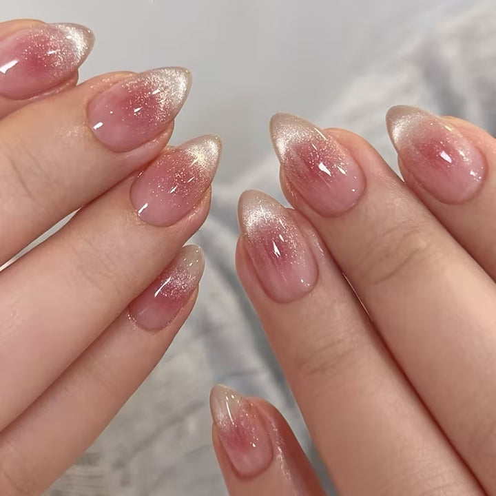 Glittery French Tip Press-On Nails Kalsten