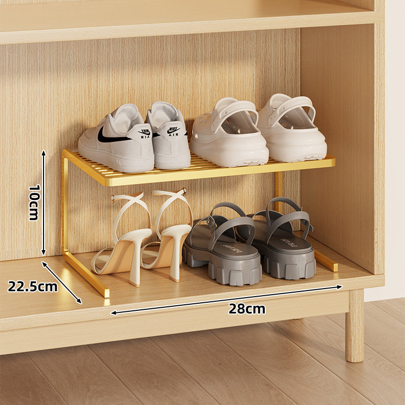Compact Double-Layer Adjustable Shoe Shelf Riser for Cabinet and Closet