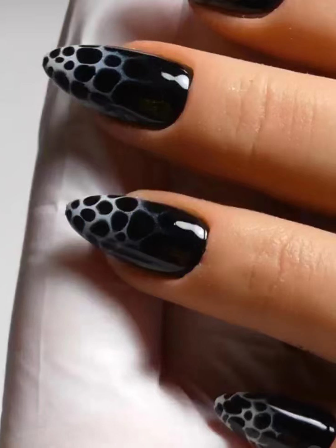 Stiletto Nail Art with Abstract Patterns Kalsten