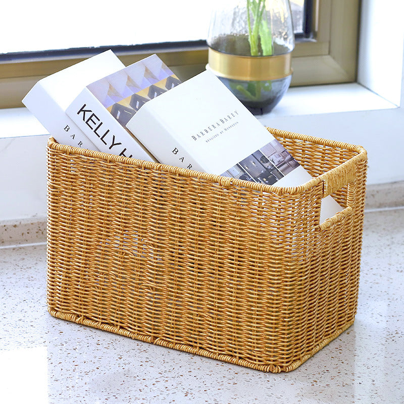 Women Rectangular Storage Basket Made of Woven Material Kalsten